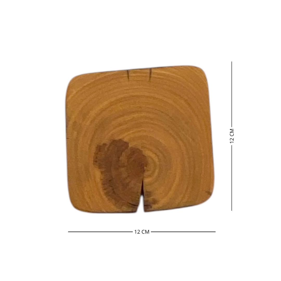 set di sottobicchieri quadrati in legno massello artigianali