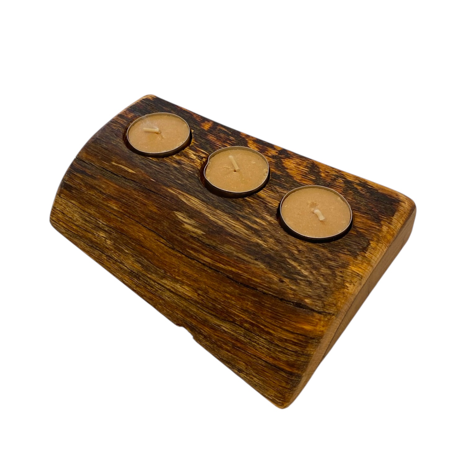 Portacandele artigianale con 3 candele