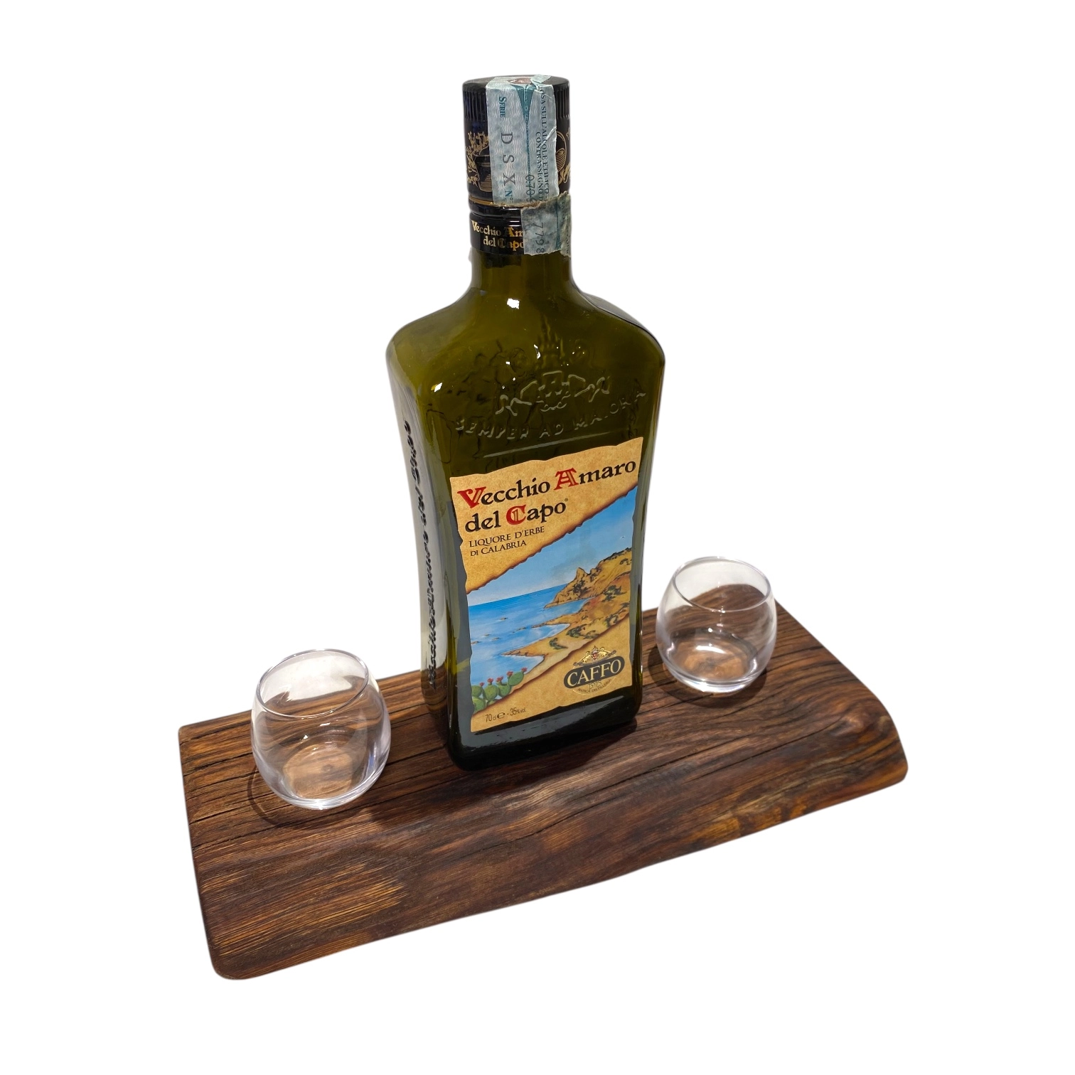 Vassoio per amari con due bicchierini