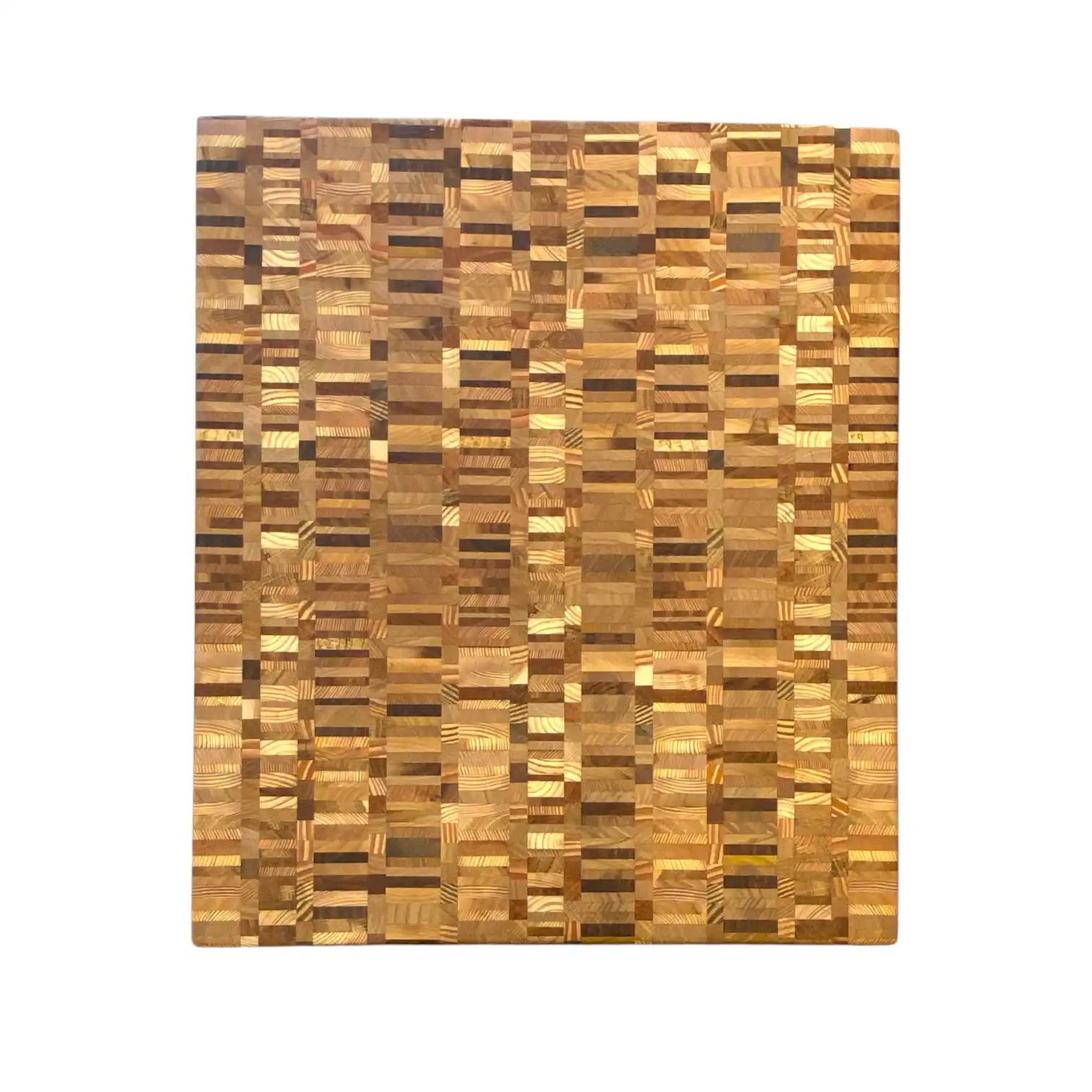Tagliere professionale end grain artigianale in 8 legni ispirato all'Infiorata di Spello