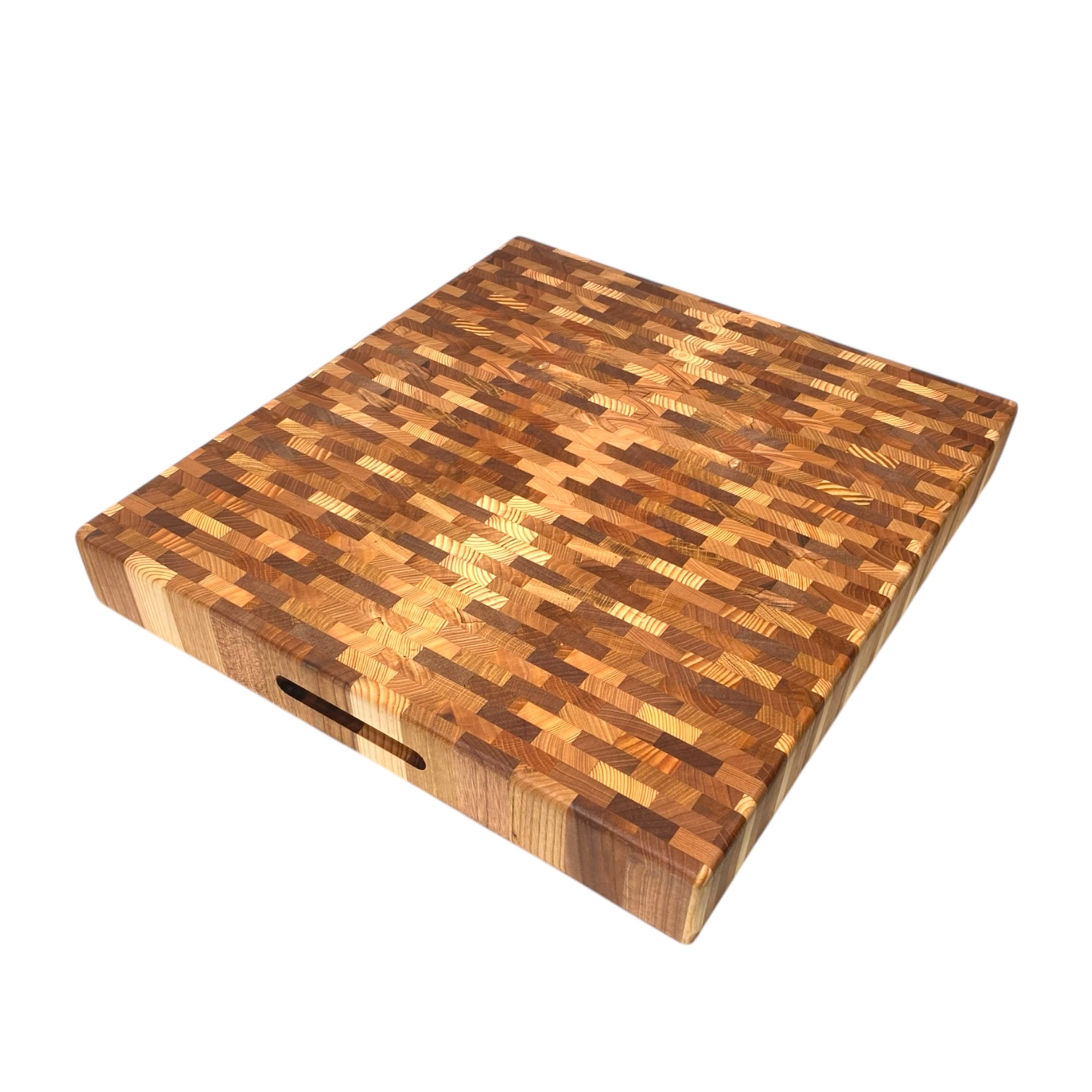 Tagliere professionale in legni misti di testa ispirato all’Infiorata di Spello