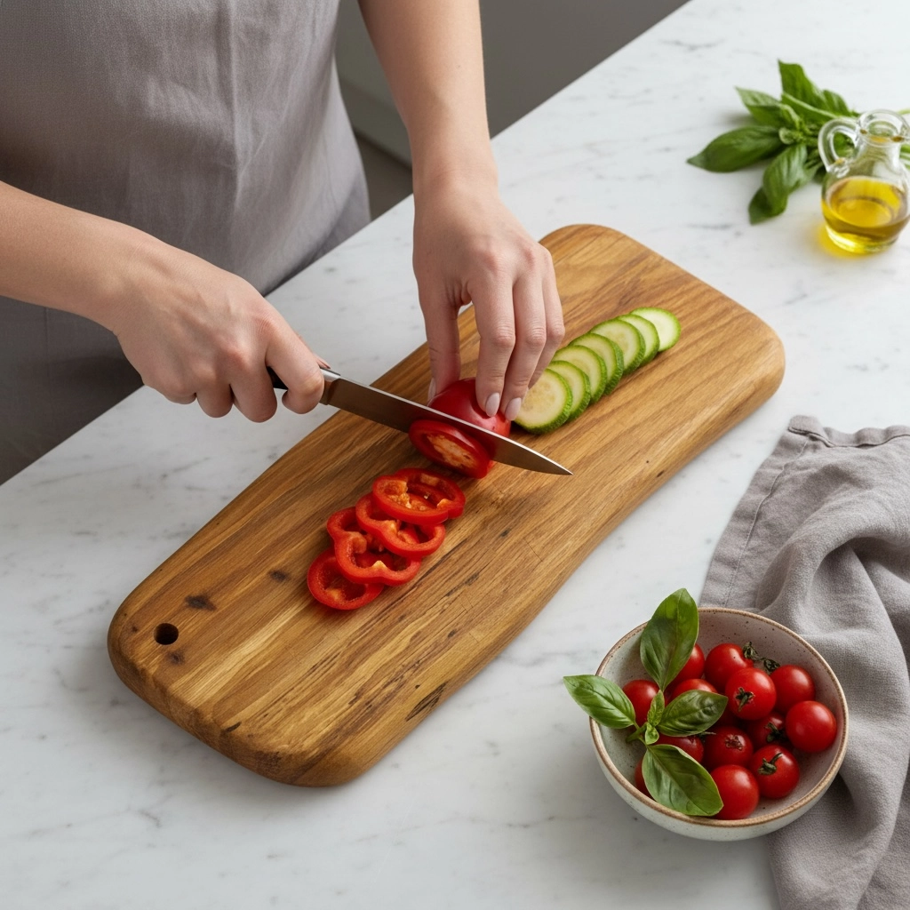 Tagliere irregolare in legno di quercia antica artigianale