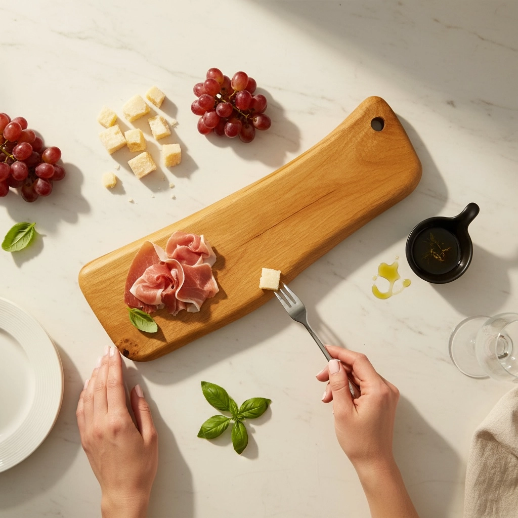 Tagliere irregolare in legno di quercia antica artigianale