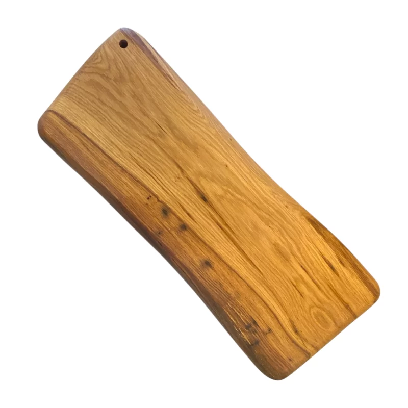 Irregular cutting board in handcrafted antique oak wood