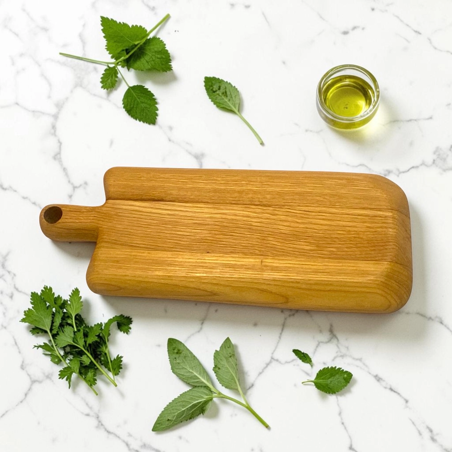rectangular cutting board in antique chestnut wood with handle