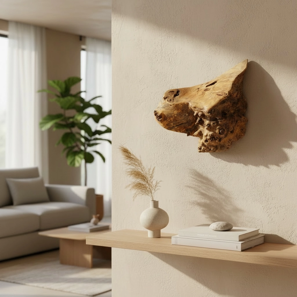 Scultura artigianale in radica di pioppo chiamata Crateri