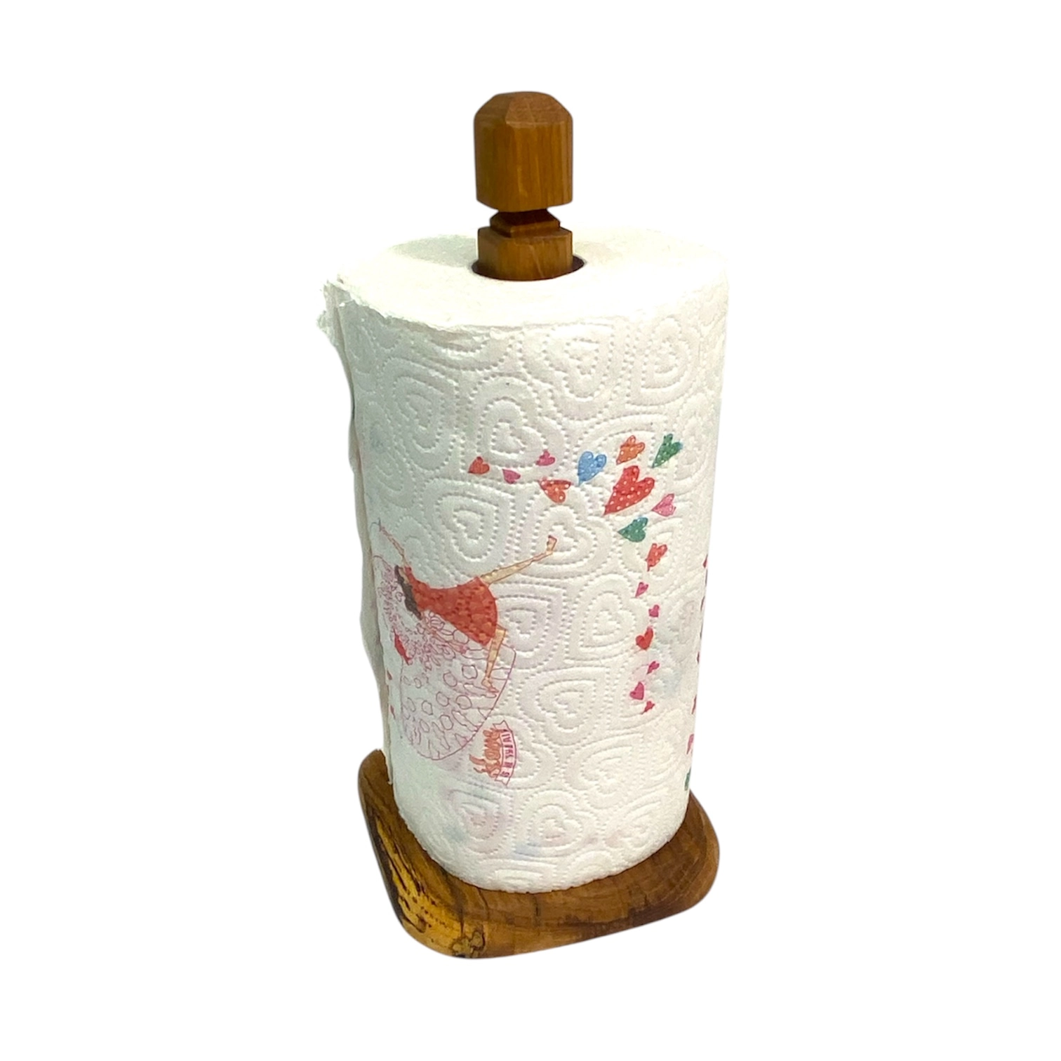 Porta rotolo da cucina in legno artigianale