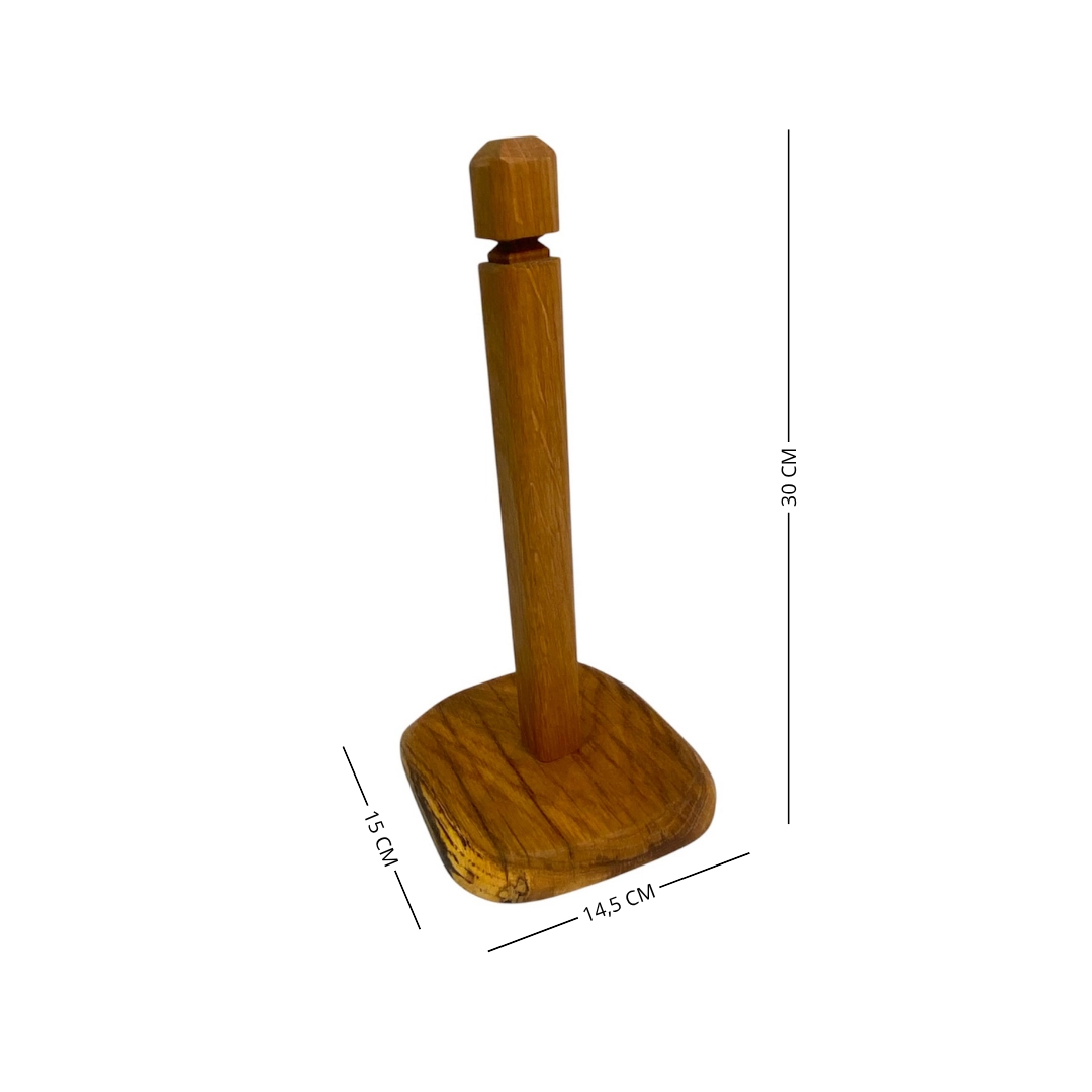 Porta rotolo da cucina in legno artigianale