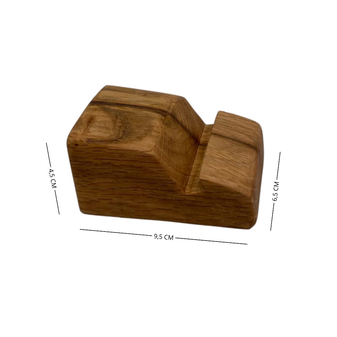 Supporto per smartphone artigianale in legno massello naturale