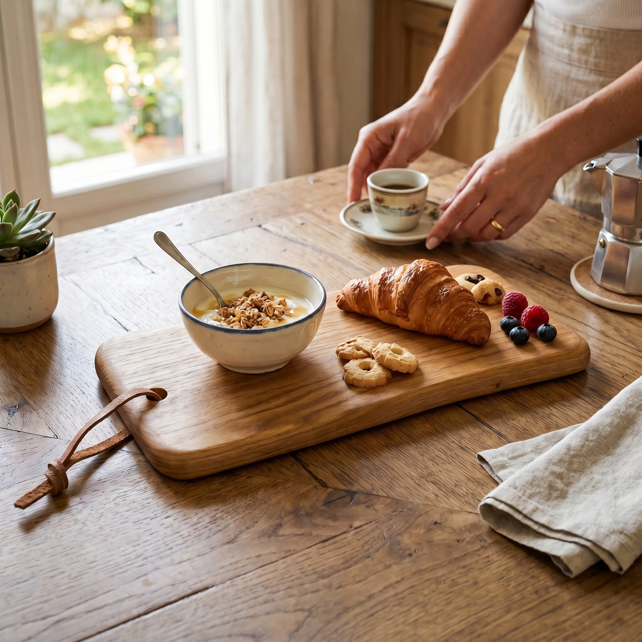 Tagliere artigianale in legno massello di castagno rettangolare con bordi irregolari, ideale per servire salumi e formaggi.