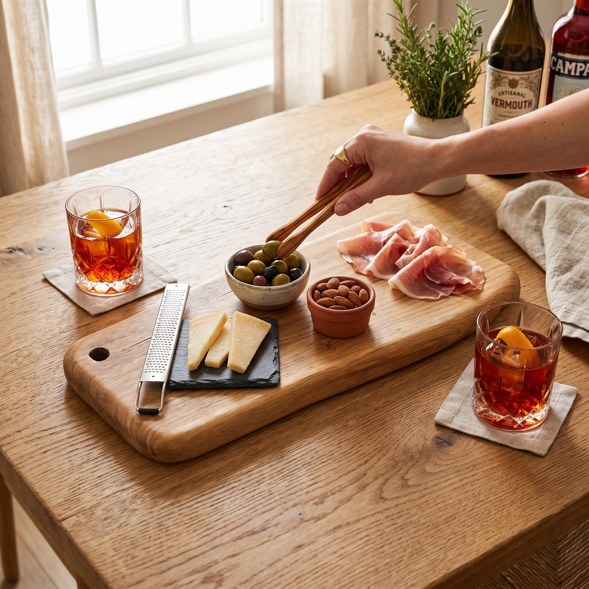 Tagliere artigianale in legno massello di castagno rettangolare con bordi irregolari, ideale per servire salumi e formaggi.