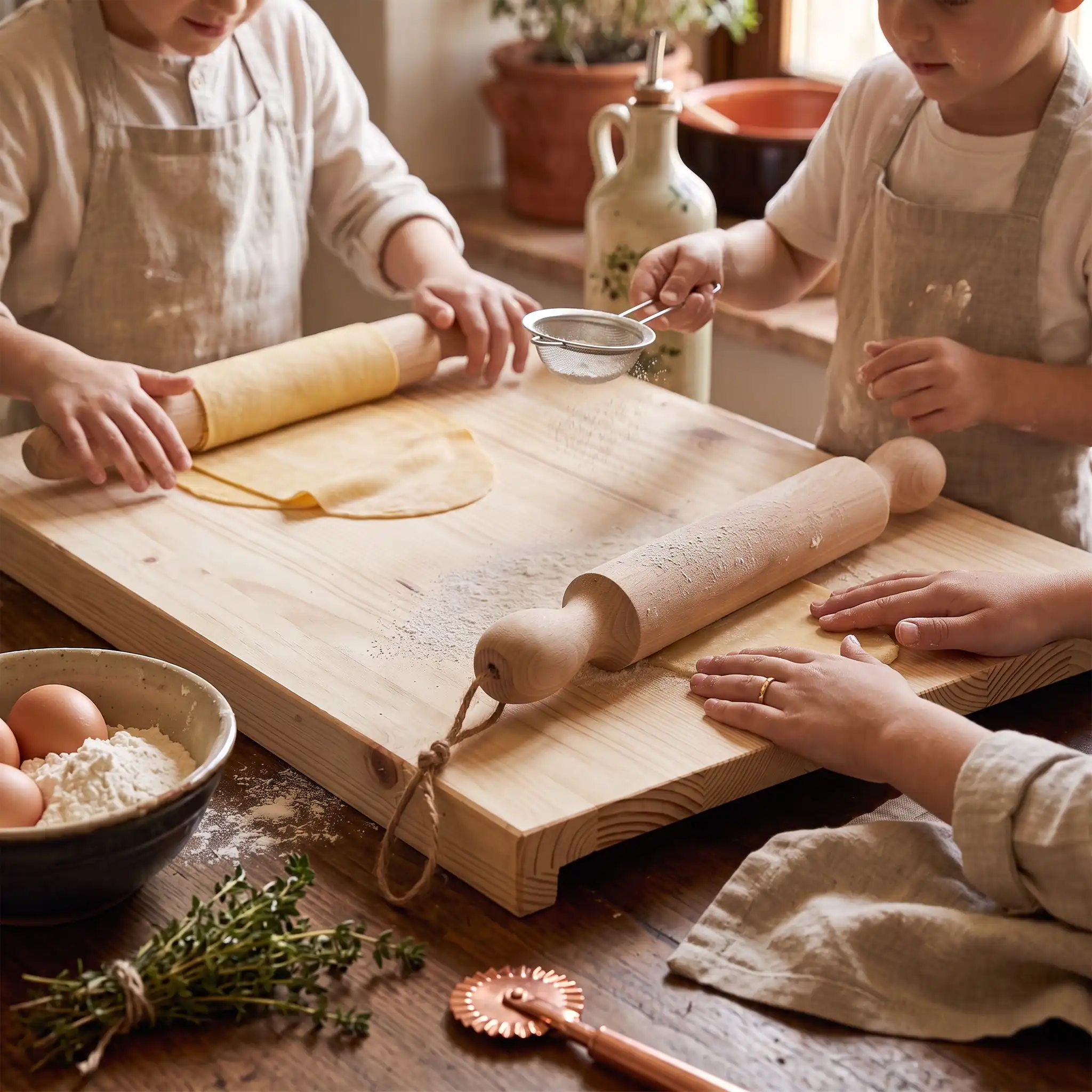 Kids’ solid fir wood pastry board 30x40 cm