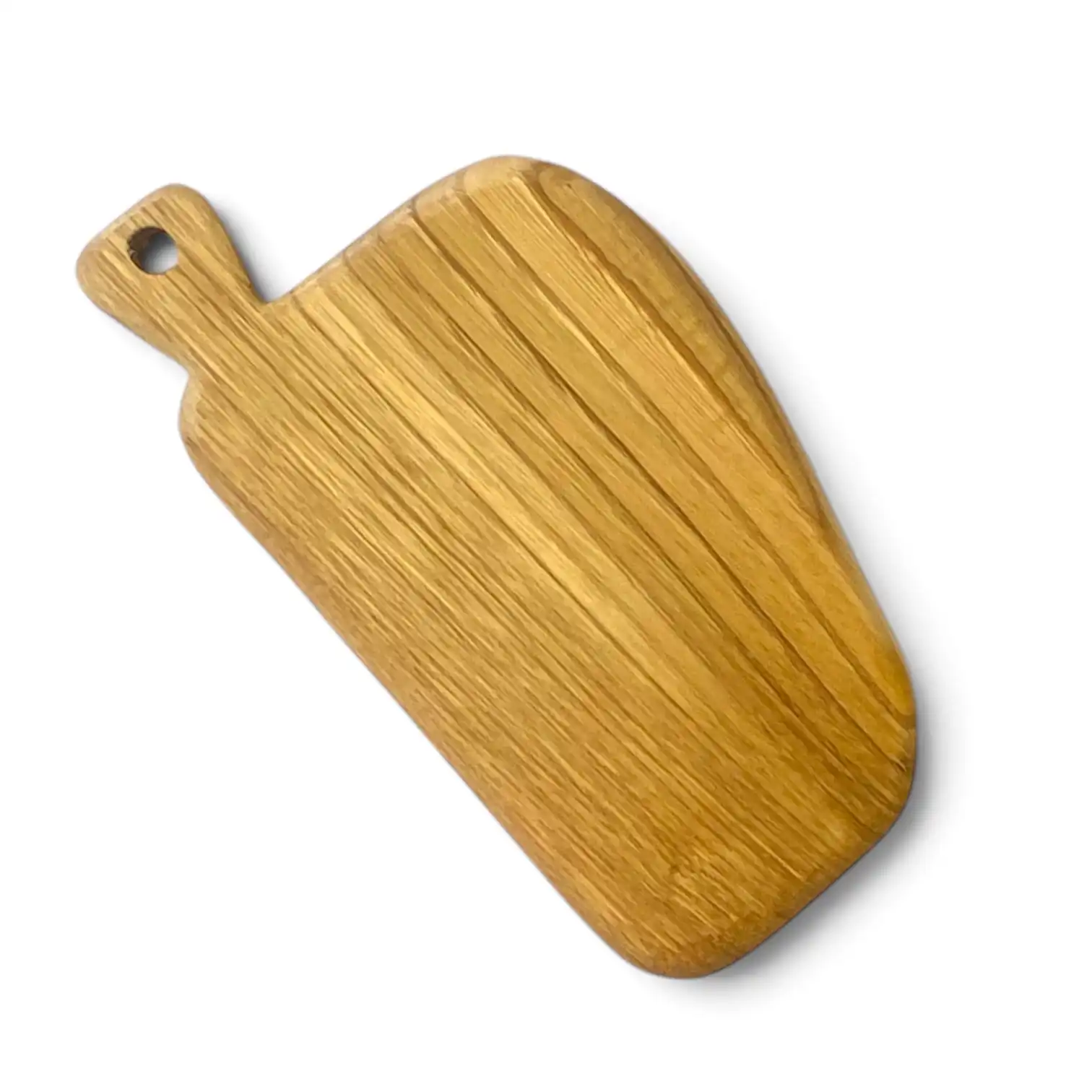Mini tagliere artigianale in legno massello di castagno 22x12 cm con manico sagomato